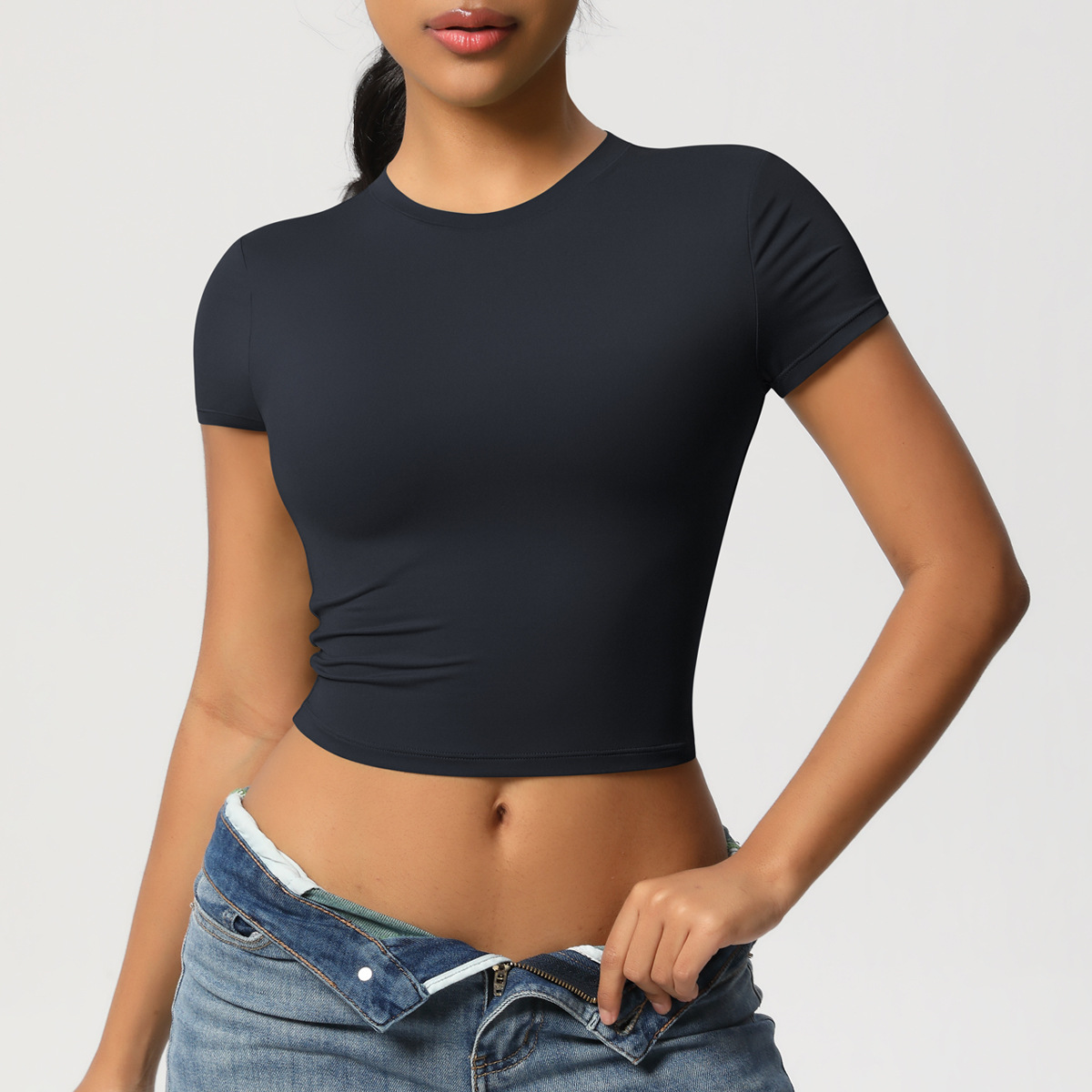 All-match Fitted Short-sleeve Yoga Wear 7088
