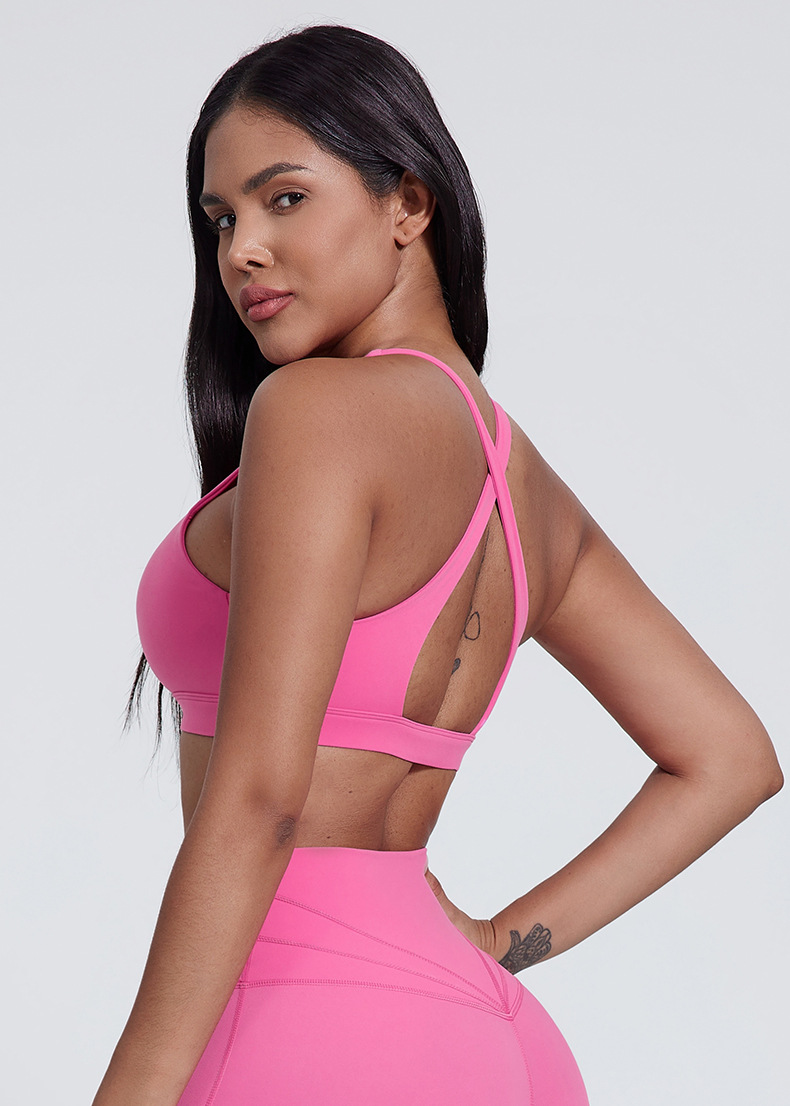 Sexy Beautiful Back Yoga Cross Back Backless Bra With Pads SKL-LQ5035