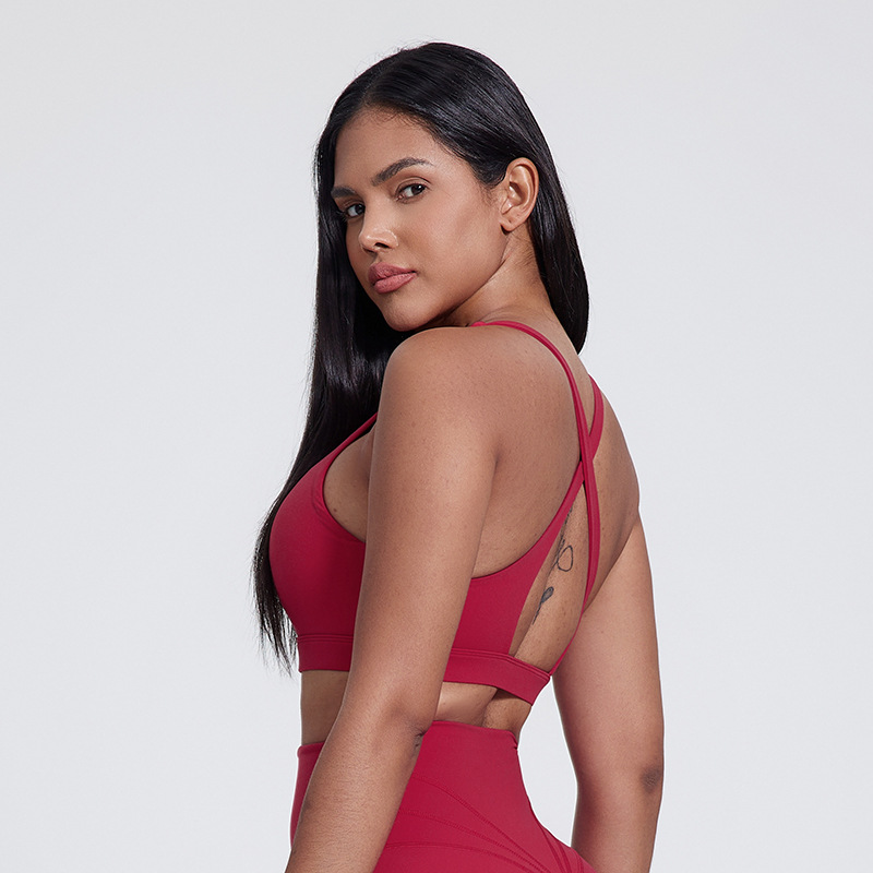 Sexy Beautiful Back Yoga Cross Back Backless Bra With Pads SKL-LQ5035