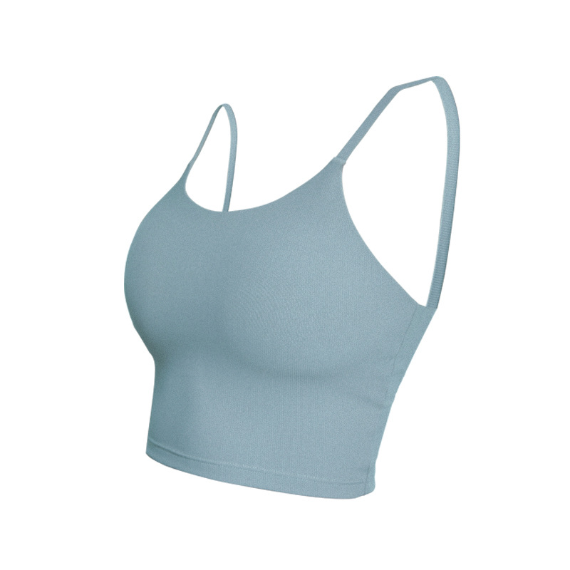 New Ribbed Fabric Thin-Strap Slimming Fitness Bra DS30