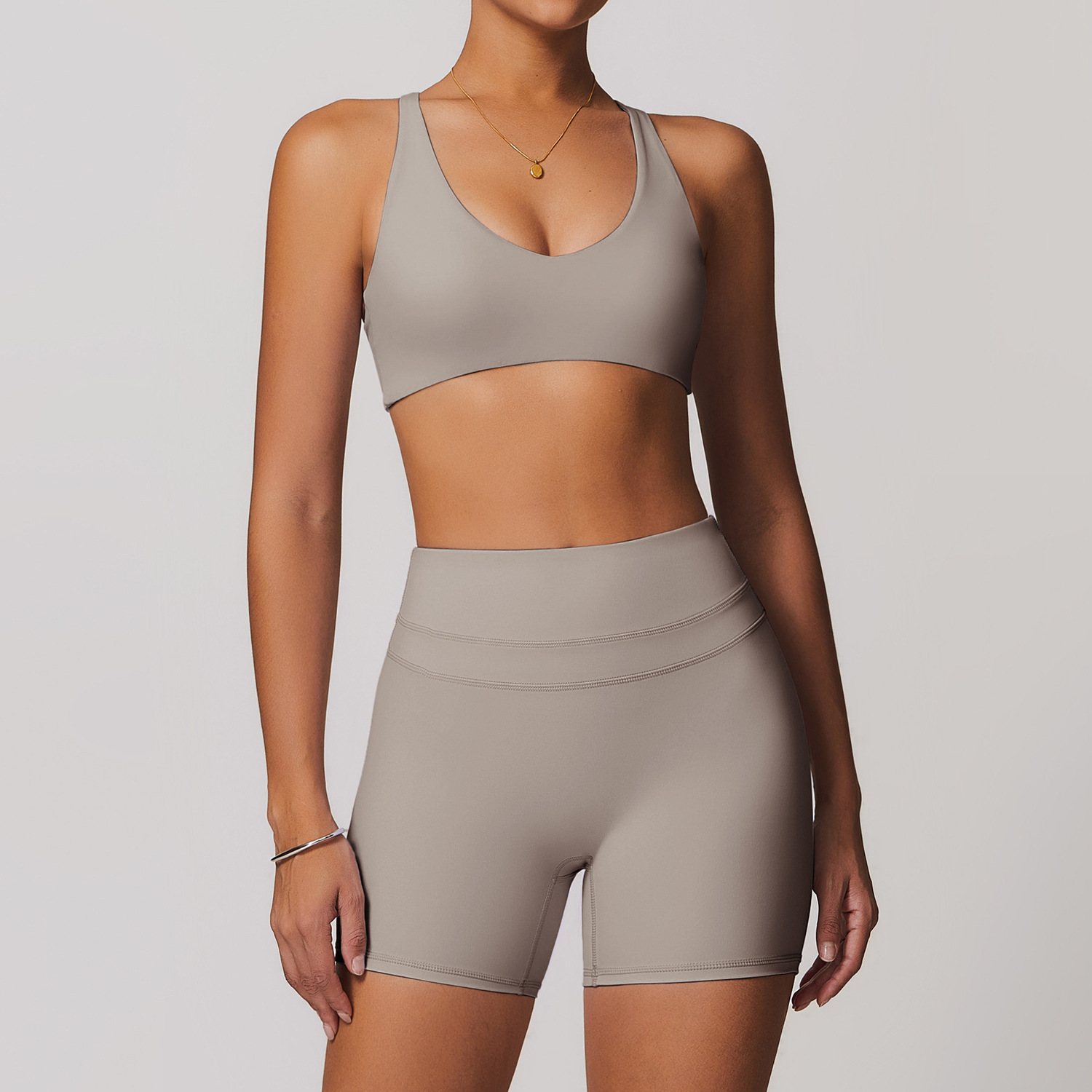 Backless Yoga Suit Women's Compression Sports Bra and Leggings Set for Gym 8863