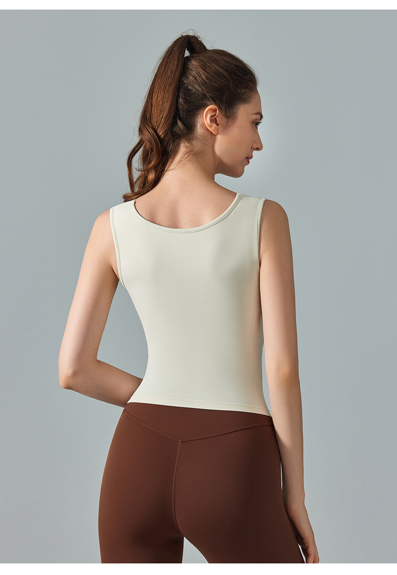 Square Neck Slimming Waist-Cinching Yoga Tank Top DWTS124104