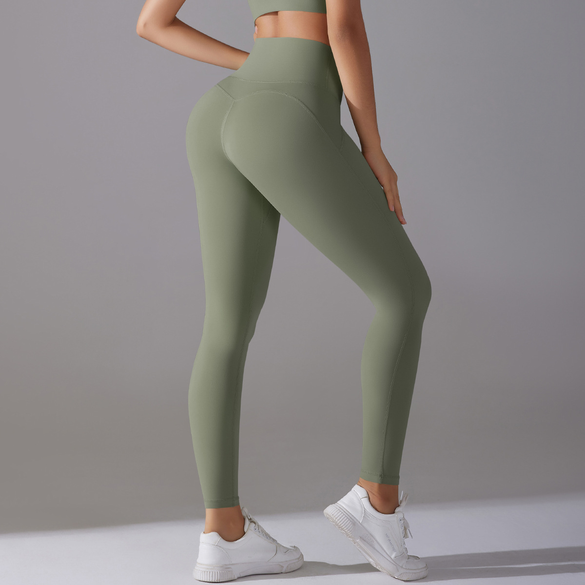 High-waisted Tight Hip-lifting Yoga Pants Naked-feeling Antibacterial 7053