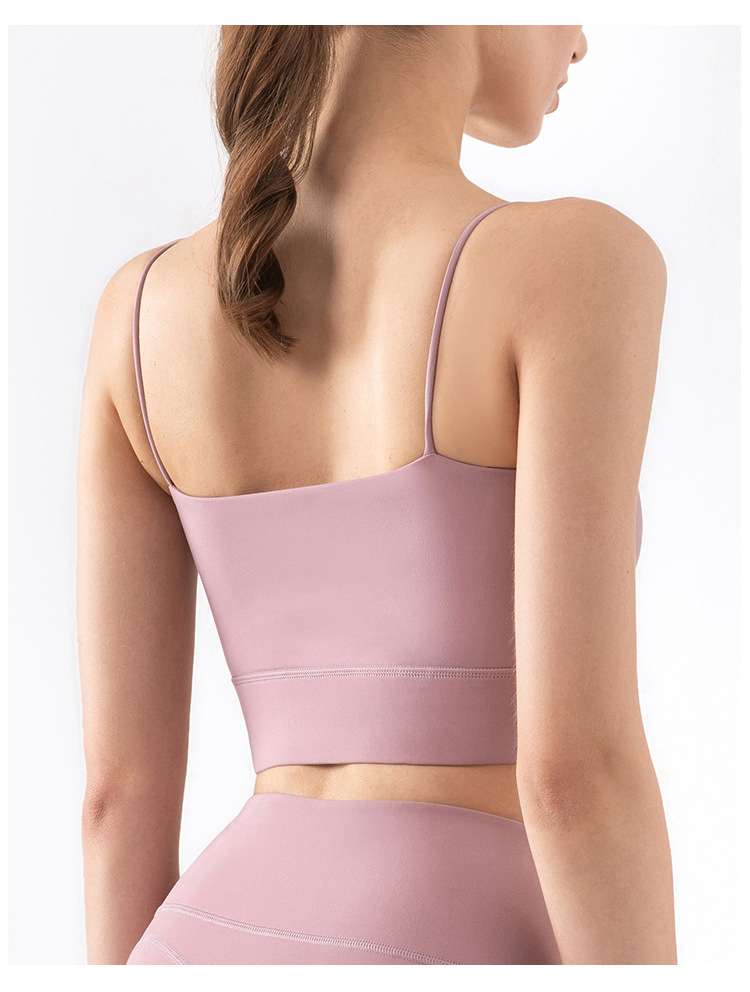  Fine Shoulder Strap with Padded Cups Yoga Sports Bra DS72 
