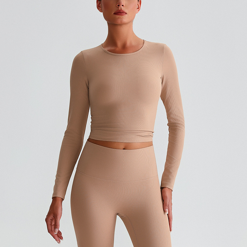 Ribbed Tight Yoga Long Sleeves SKL-LQ6008