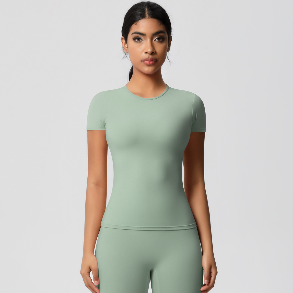 Tight-fitting Short-sleeve T-shirt Quick-drying Breathable Yoga Suit 7103