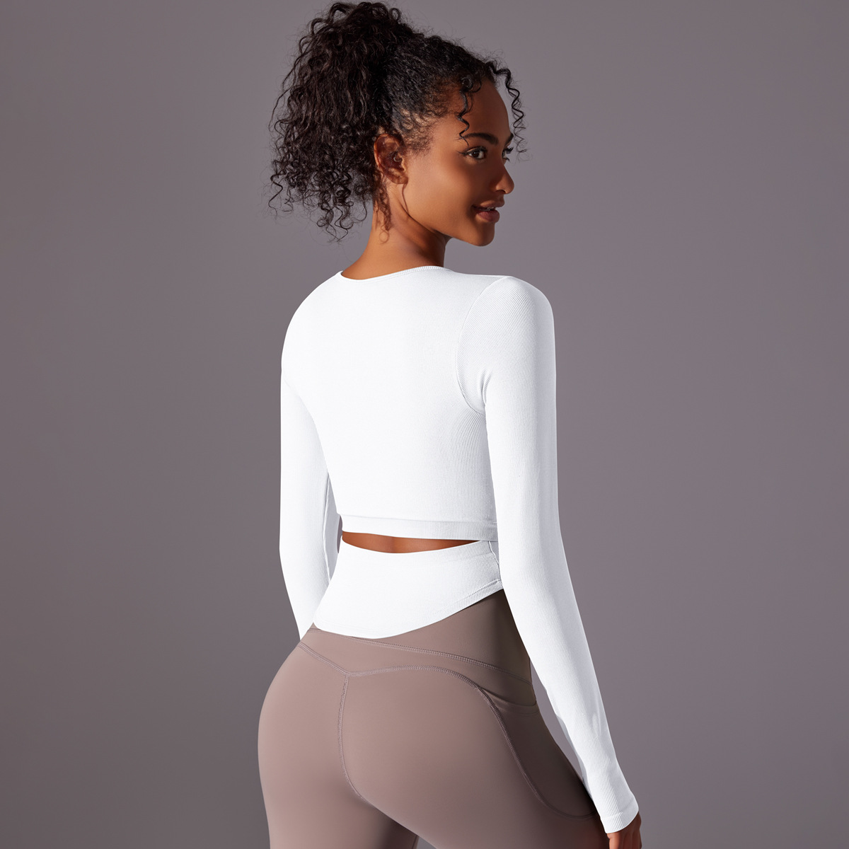 Yoga Suit with Built-in Chest Pads Integrated Cup Fitness Top  6636