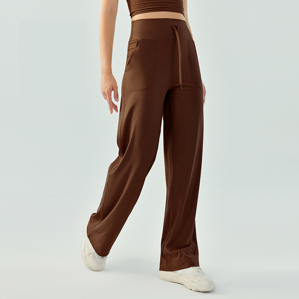 High-waisted Elasticated Waist Fitness Pants DSP687 