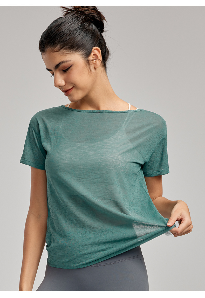  Twisted Back Design Thin Sports Cover-Up Top DWA115013