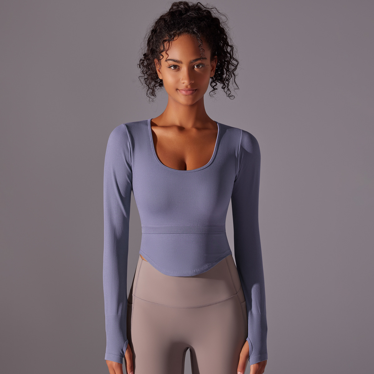 Yoga Suit with Built-in Chest Pads Integrated Cup Fitness Top  6636