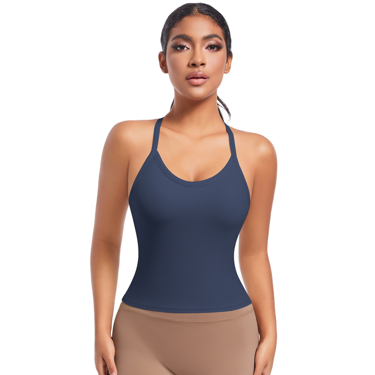 Cross Spaghetti-strap Fitness Vest for Women 7074