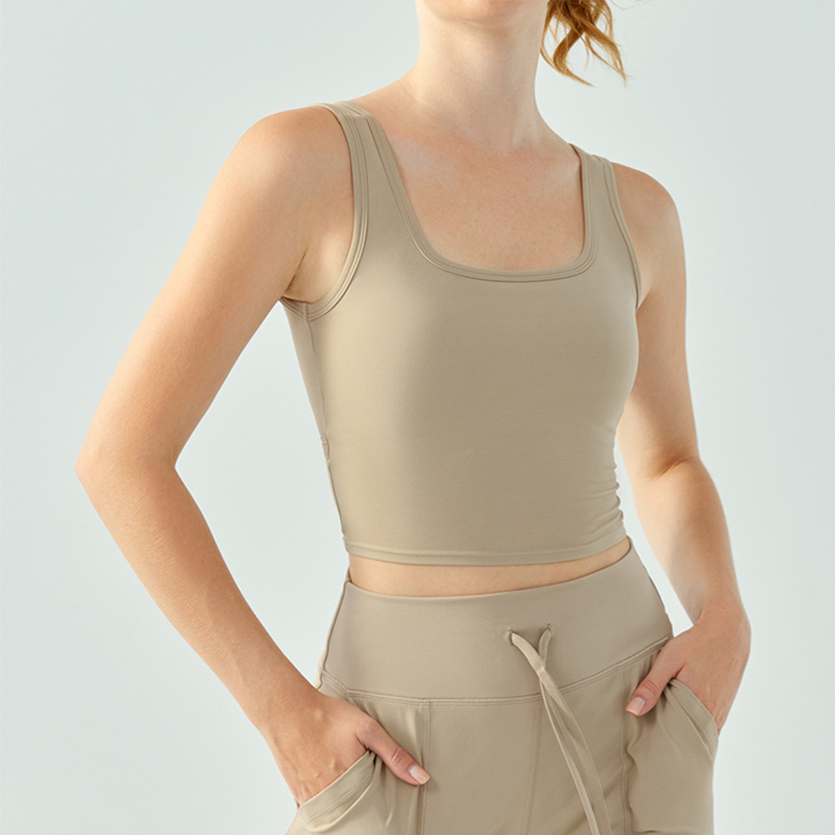 Crossed Racerback Fixed Cups Comfortable Yoga Vest DSG695