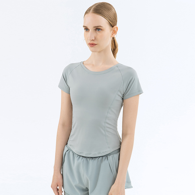 Mesh-Paneled Breathable Quick-Dry Yoga Short Sleeve  DS264