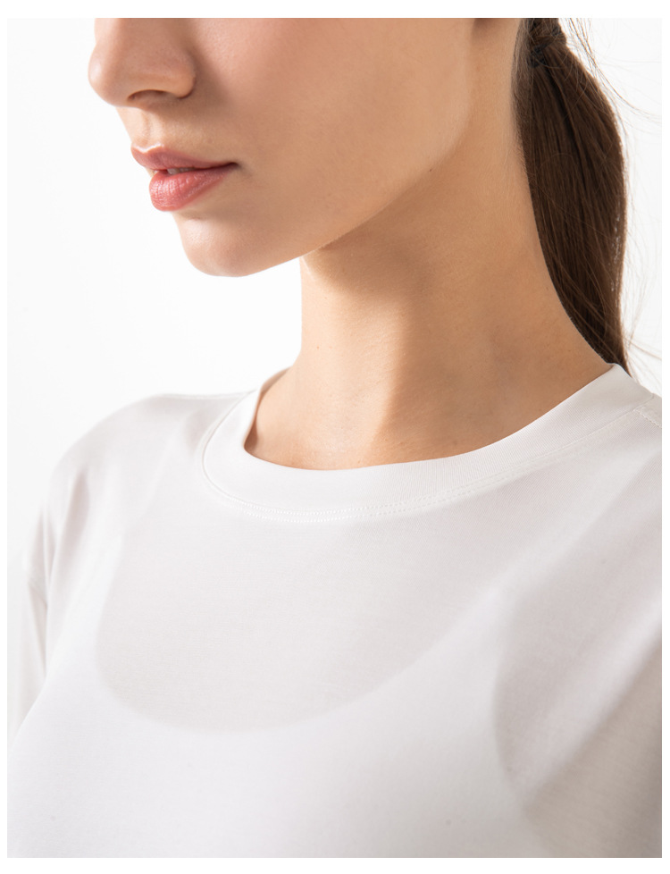 Solid Color Loose Cropped Yoga Short Sleeve Top DS67