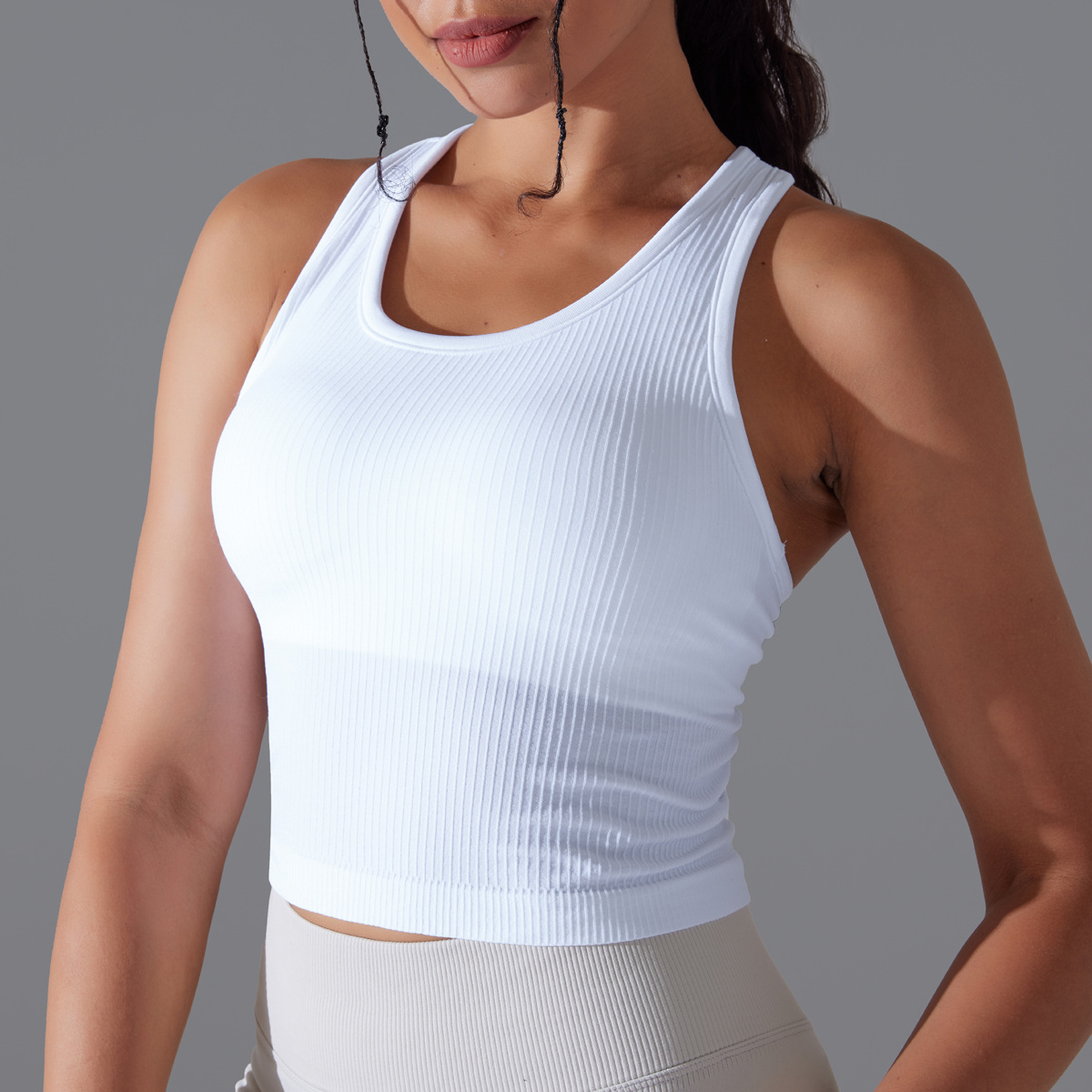 Sleeveless Quick-dry U-neck Tank Top 6633