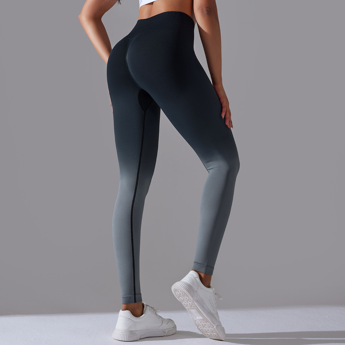 High-waisted Hip-lifting Candy-colored Gradient Yoga Pants 6620