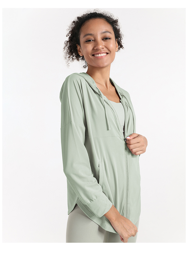 Zippered Hooded Sun - Protection Yoga Outerwear DS15