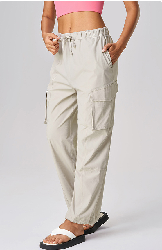 Loose-fitting Drawstring Quick-dry work pants D25076