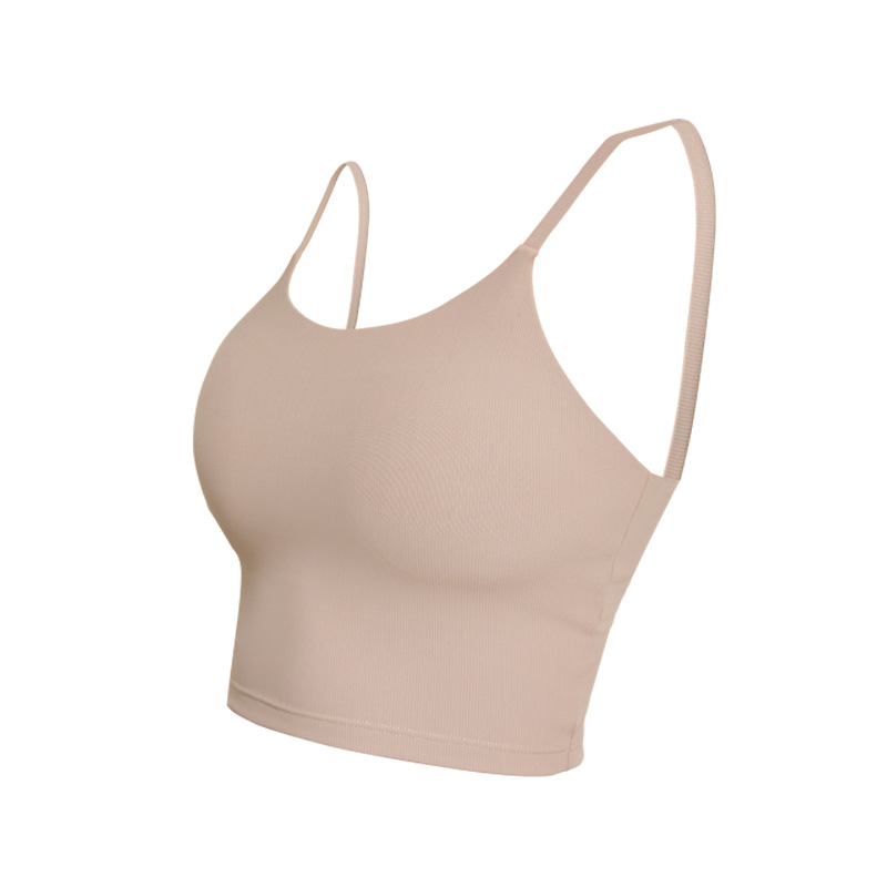 New Ribbed Fabric Thin-Strap Slimming Fitness Bra DS30