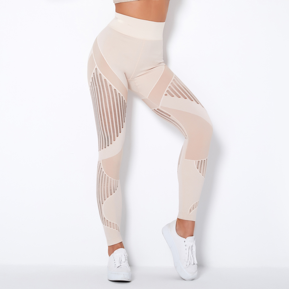 Seamless Knitted Quick-drying Hollowed-out Yoga Fitness Pants 6301