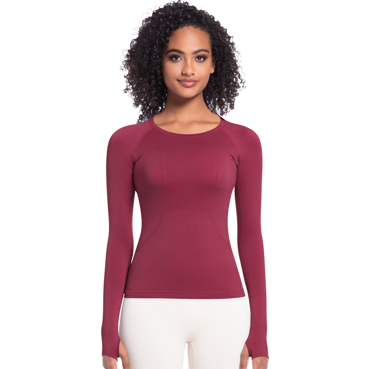Tight-fitting Long-sleeve Breathable Quick-drying Yoga Top 6680