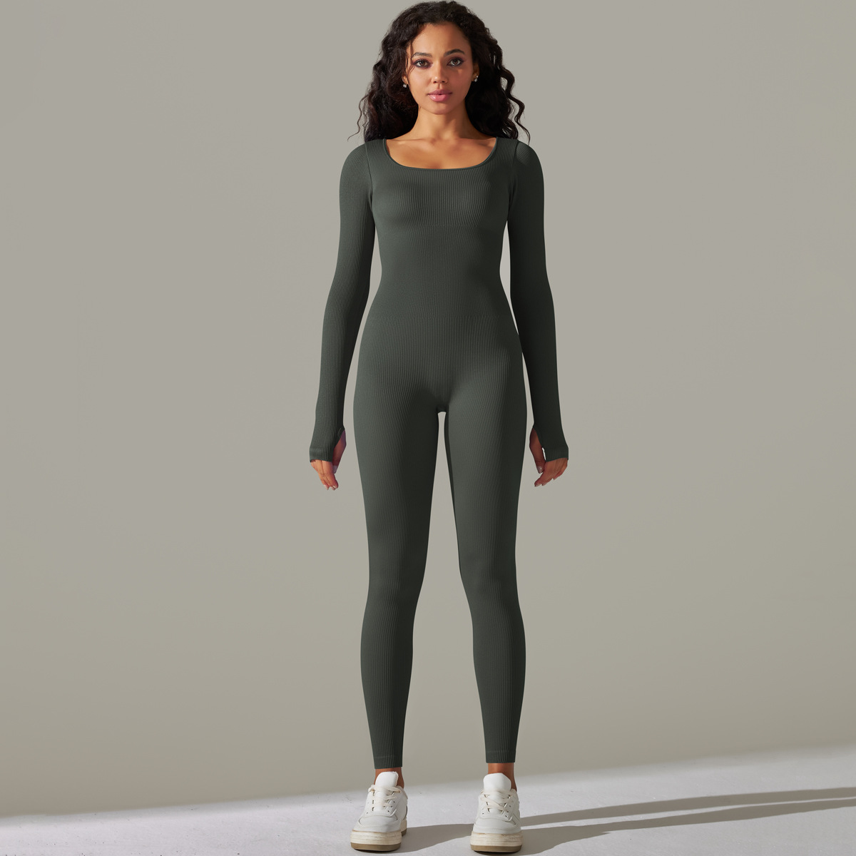 Long-sleeve One-piece Suit Breathable Quick-drying One-piece Jumpsuit  6653