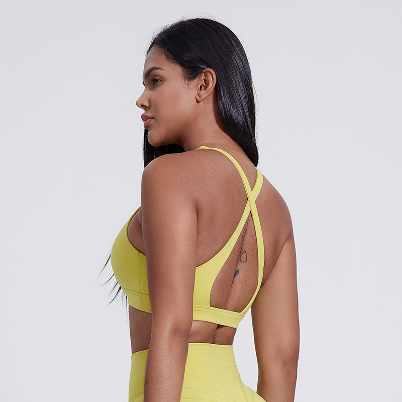 Sexy Beautiful Back Yoga Cross Back Backless Bra With Pads SKL-LQ5035