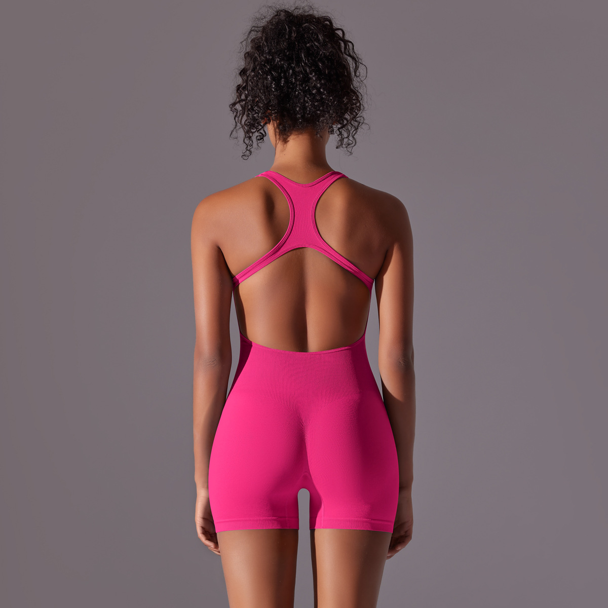 Hip-lifting and Body-shaping Integrated Short Fitness Romper  6655