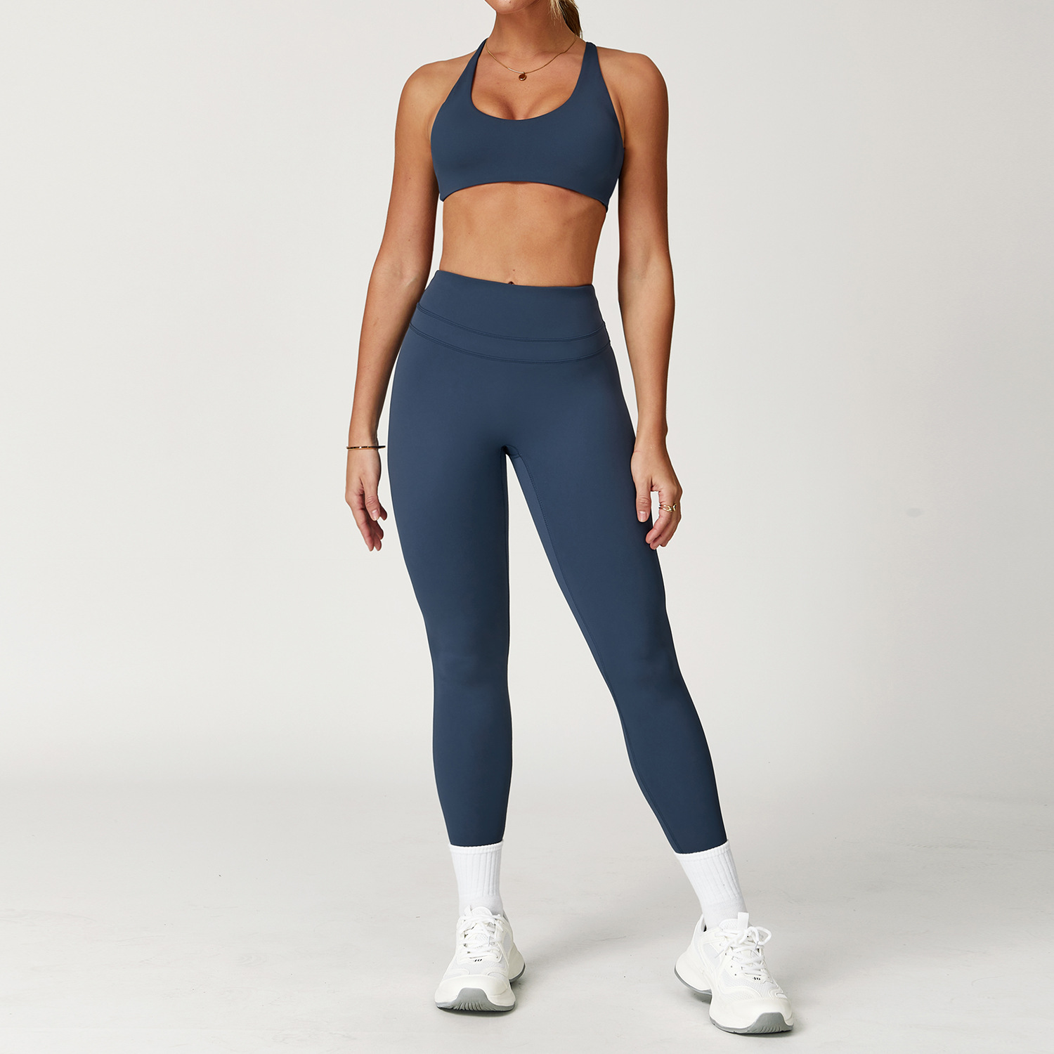 Backless Yoga Suit Women's Compression Sports Bra and Leggings Set for Gym 8863