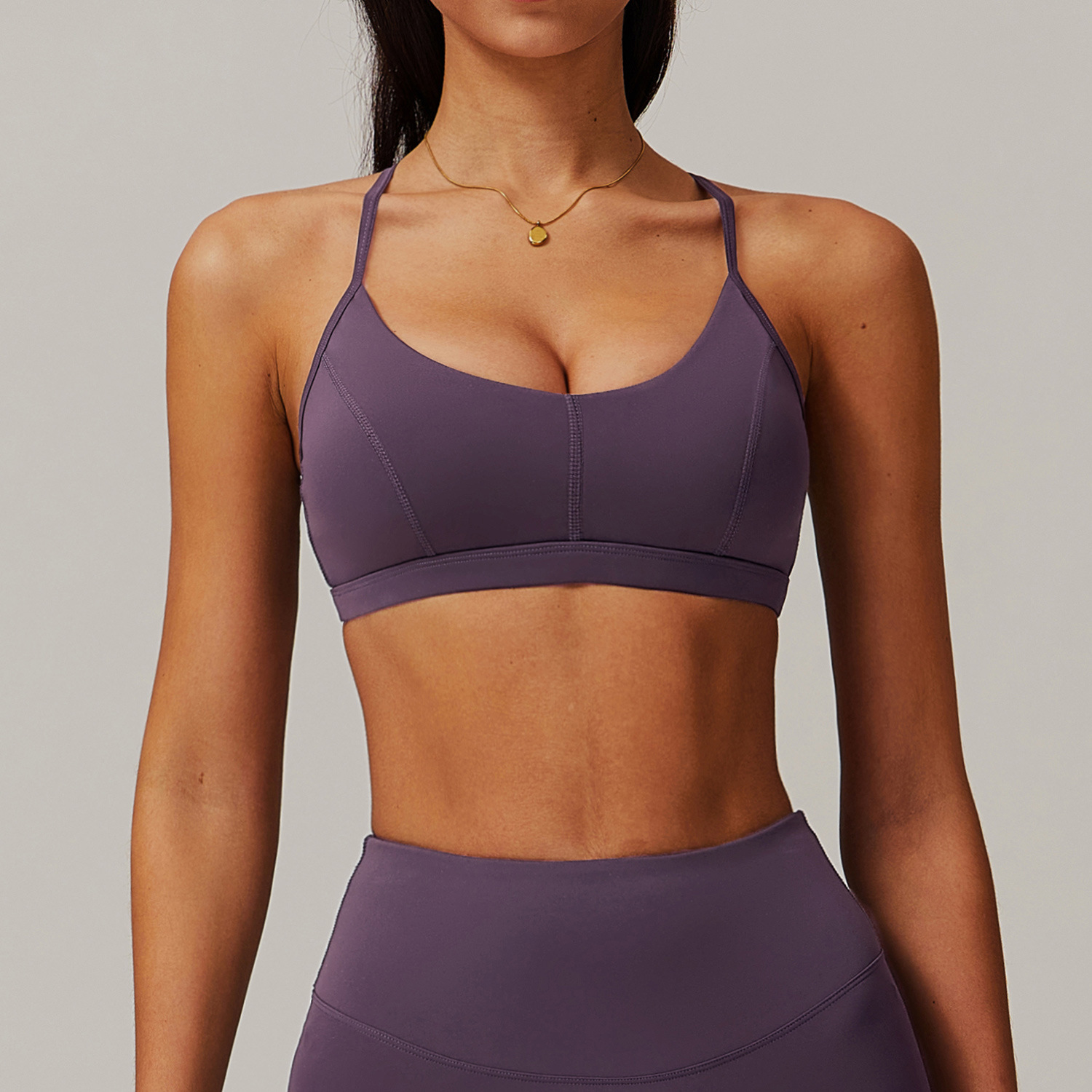 Thin Strap Cross Backless Shockproof Yoga Sports Bra SYFTM0131_复制