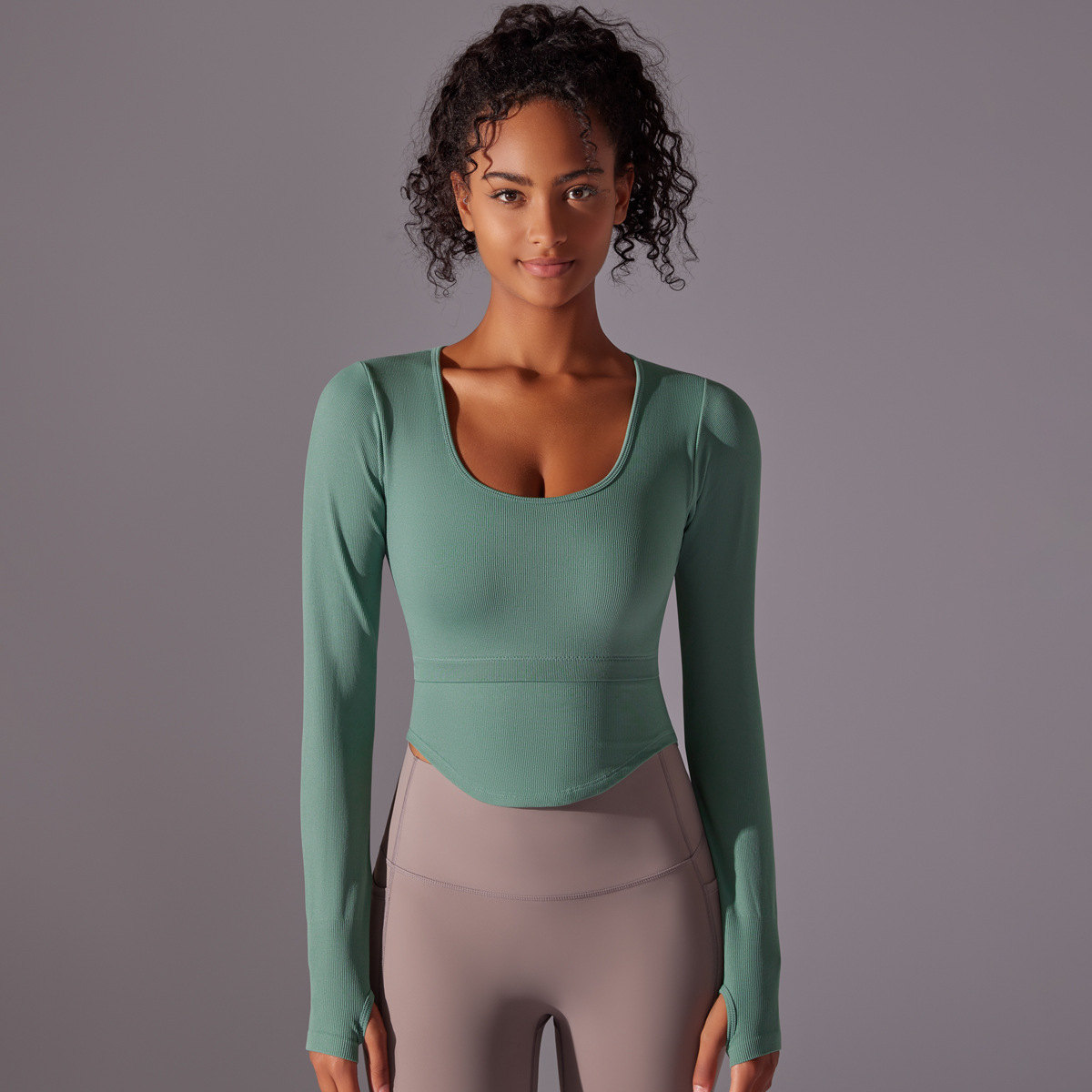 Yoga Suit with Built-in Chest Pads Integrated Cup Fitness Top  6636