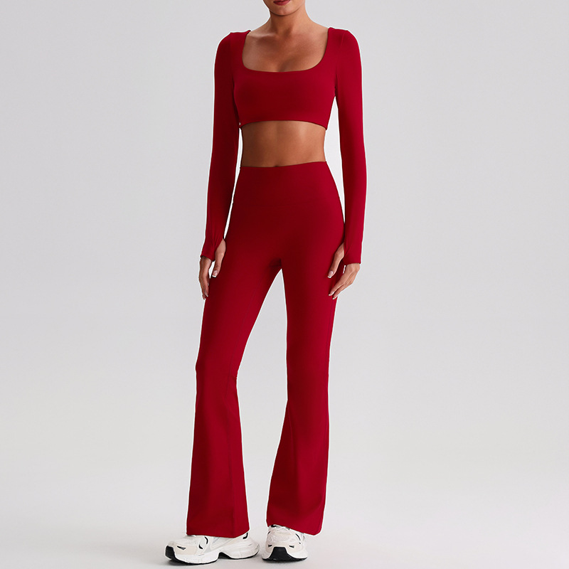 Flare Leggings And Long Sleeves Set SKL-LQ0626