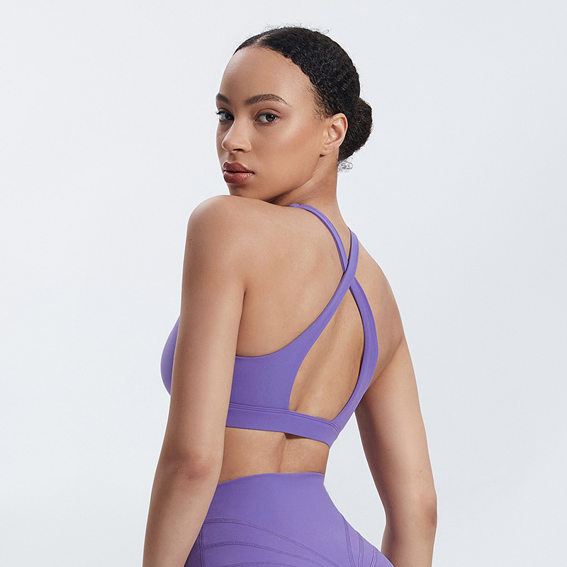 Sexy Beautiful Back Yoga Cross Back Backless Bra With Pads SKL-LQ5035