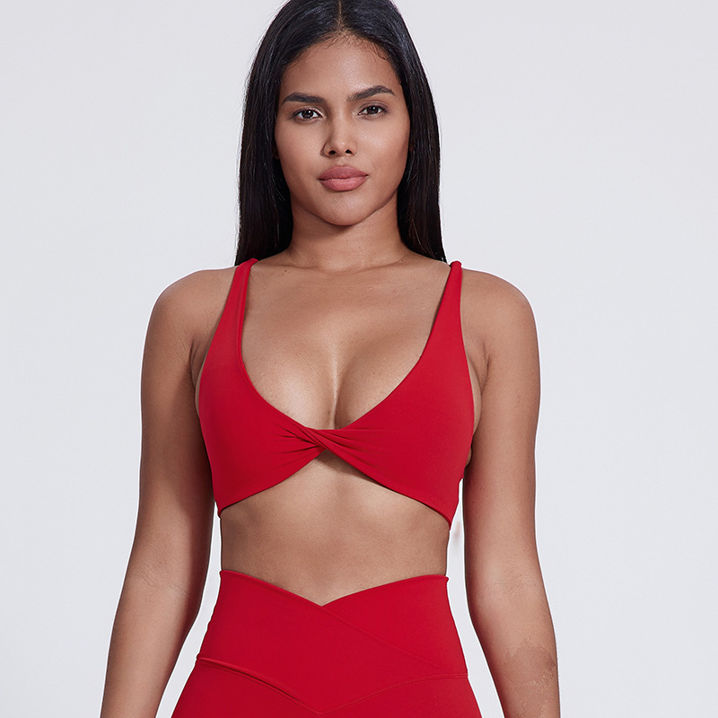 Knot - crossed Beautiful Back Bra With Chest Pads SKL-LQ5019