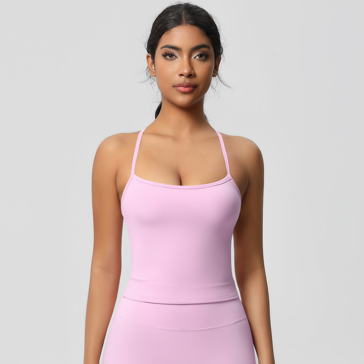 Spaghetti-strap Quick-drying Breathable Tight Top Fitness Sports Vest 7107
