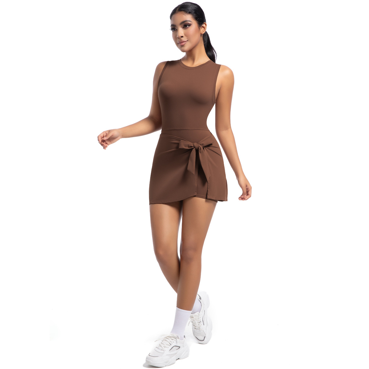 Backless Naked-feeling Yoga Romper Tennis Skirt Fitness Romper  6672