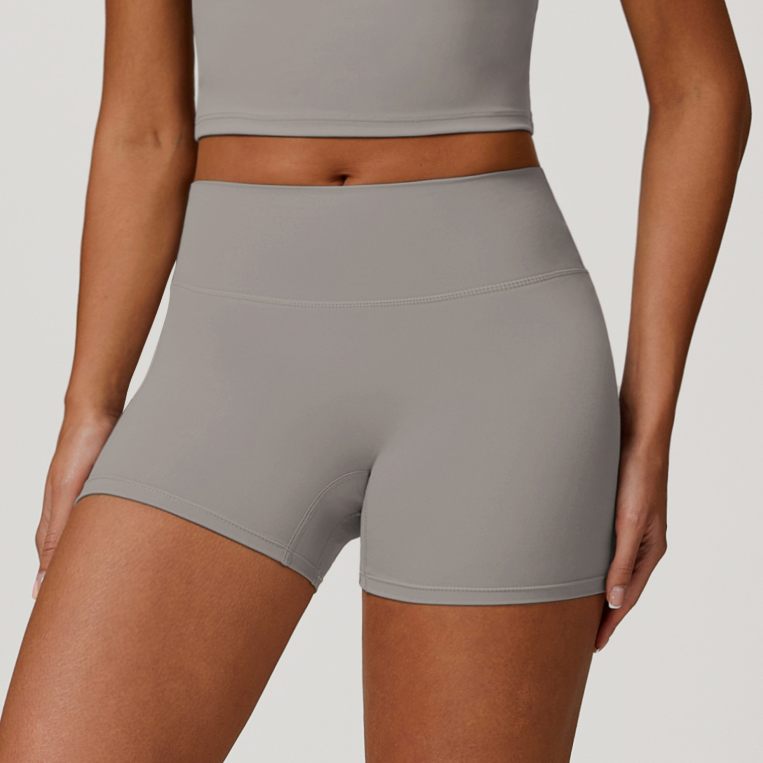 High - Waisted Abdominal - Toning Tight Yoga Shorts 8519