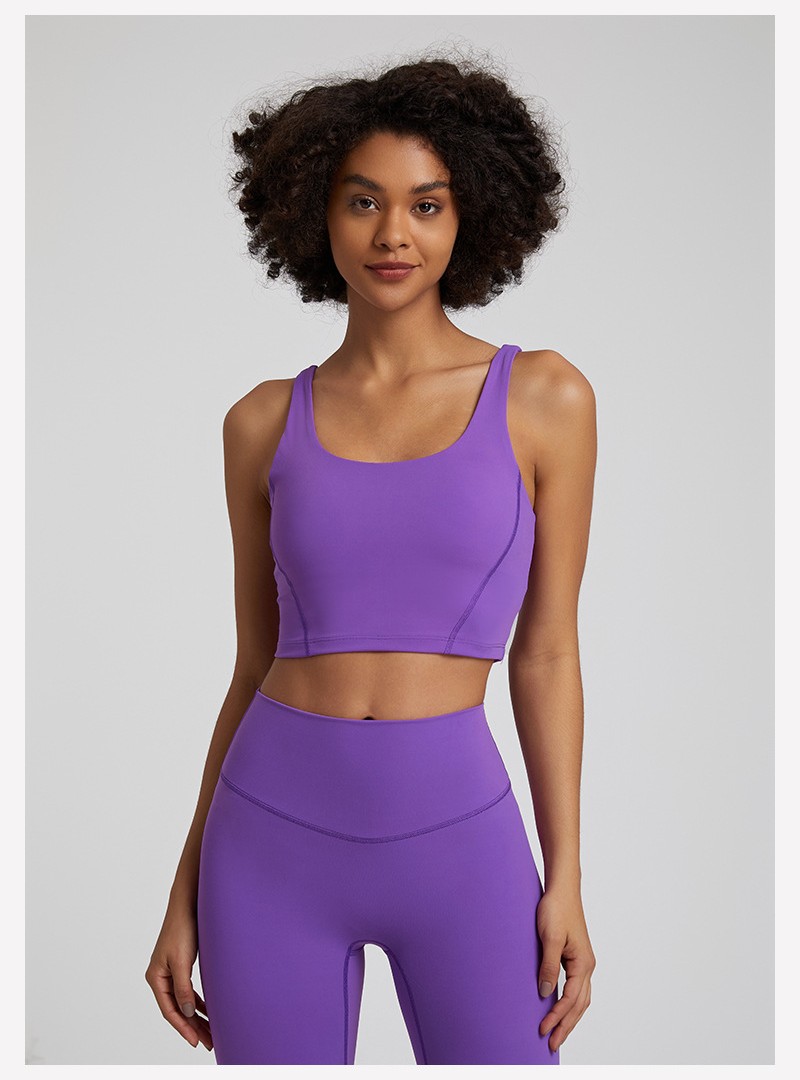 Candy-colored Nude Yoga Vest Fitness Bra U-Shaped Beautiful Back SKL-LQ4031
