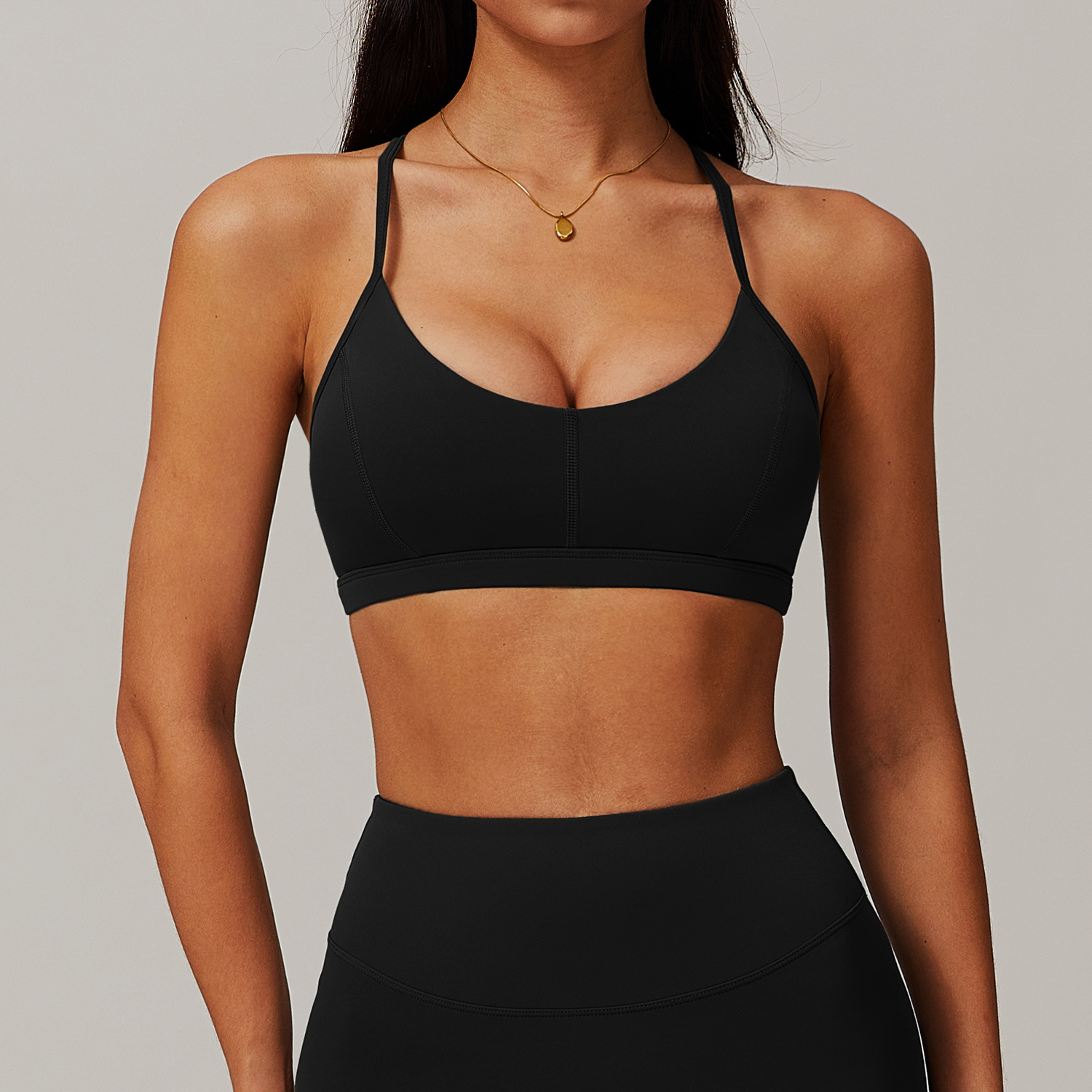 Thin Strap Cross Backless Shockproof Yoga Sports Bra SYFTM0131_复制