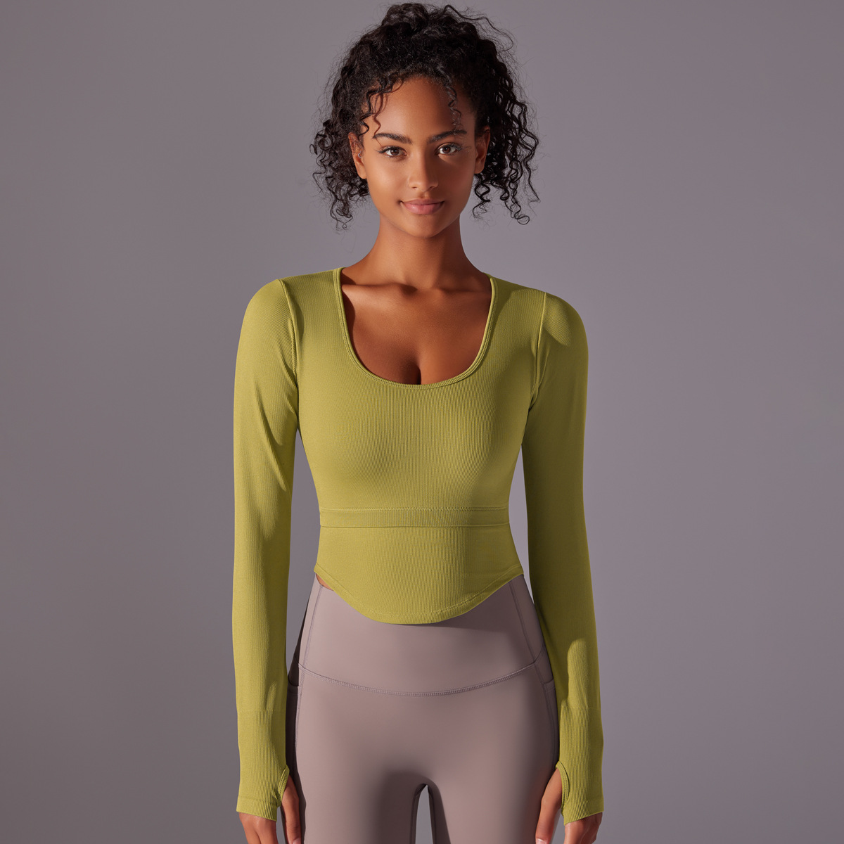 Yoga Suit with Built-in Chest Pads Integrated Cup Fitness Top  6636