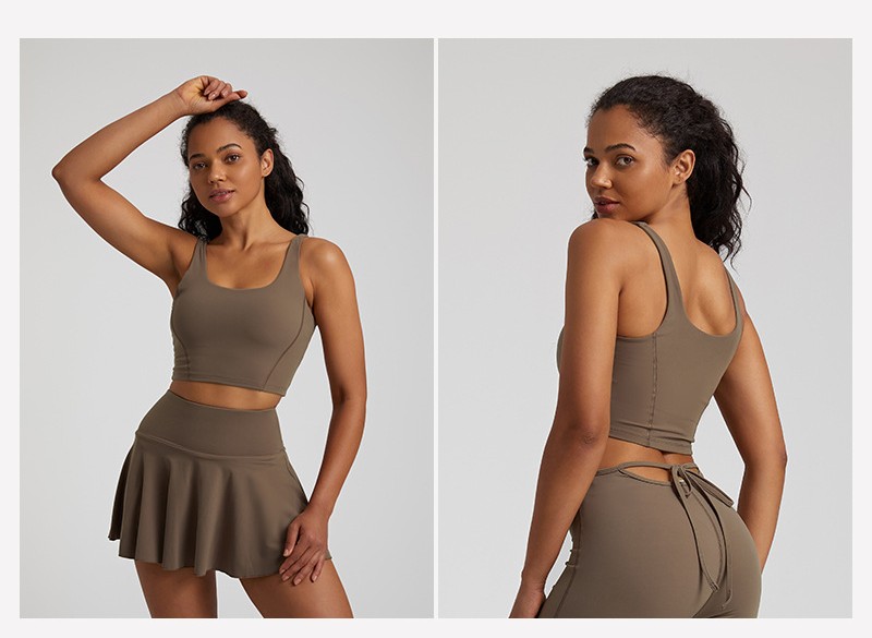 Candy-colored Nude Yoga Vest Fitness Bra U-Shaped Beautiful Back SKL-LQ4031