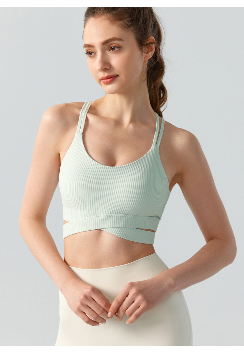 Crisscross Shoulder Straps Medium-Support Integrated Sports Bra  DSG812 