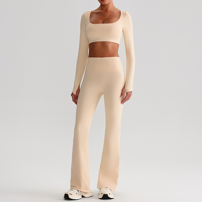 Flare Leggings And Long Sleeves Set SKL-LQ0626