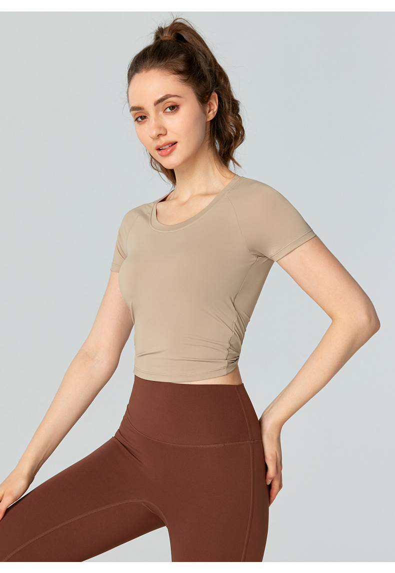 Double Twist Knot Open-Back Cooling Sunscreen Fitness Top DST765
