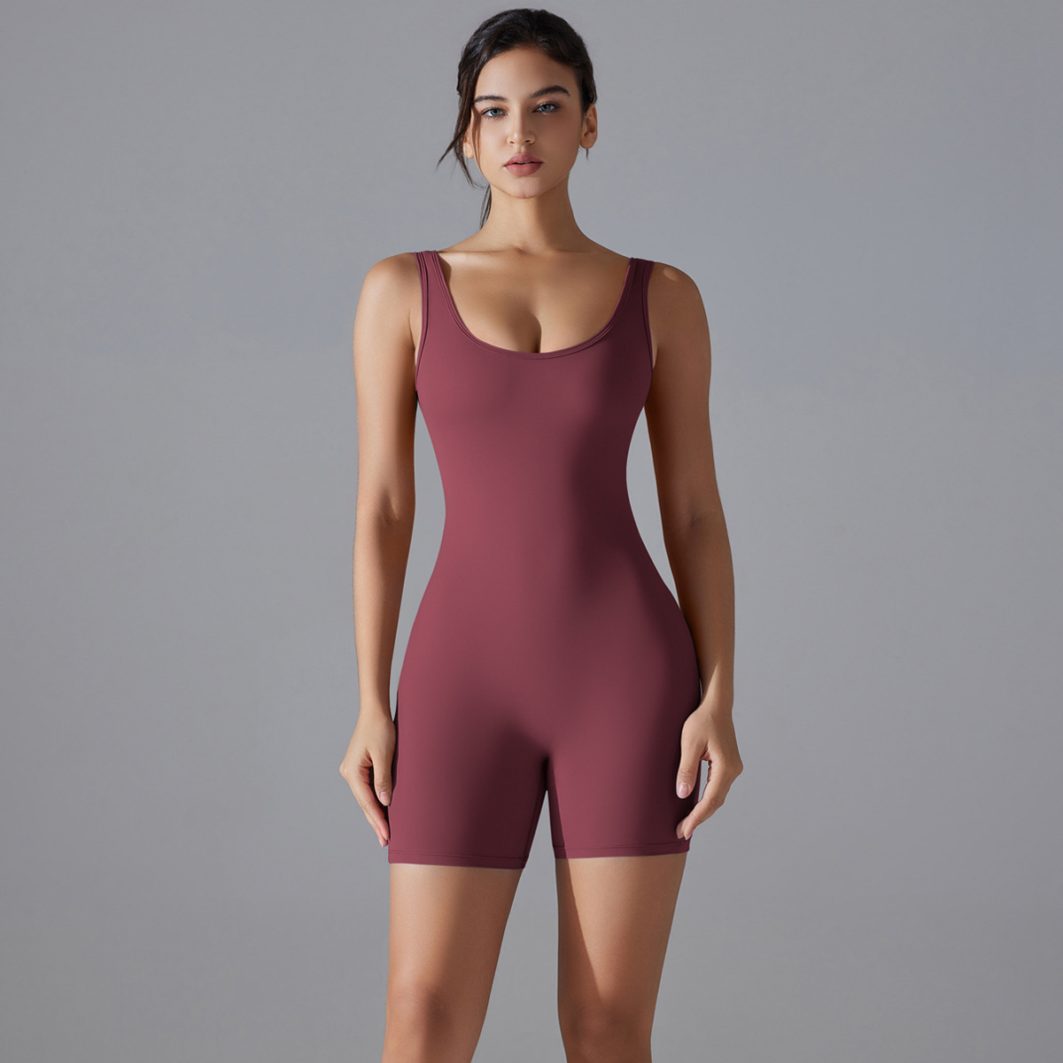 V-shaped Rear Waist Hip-lifting Running Fitness Romper 6668