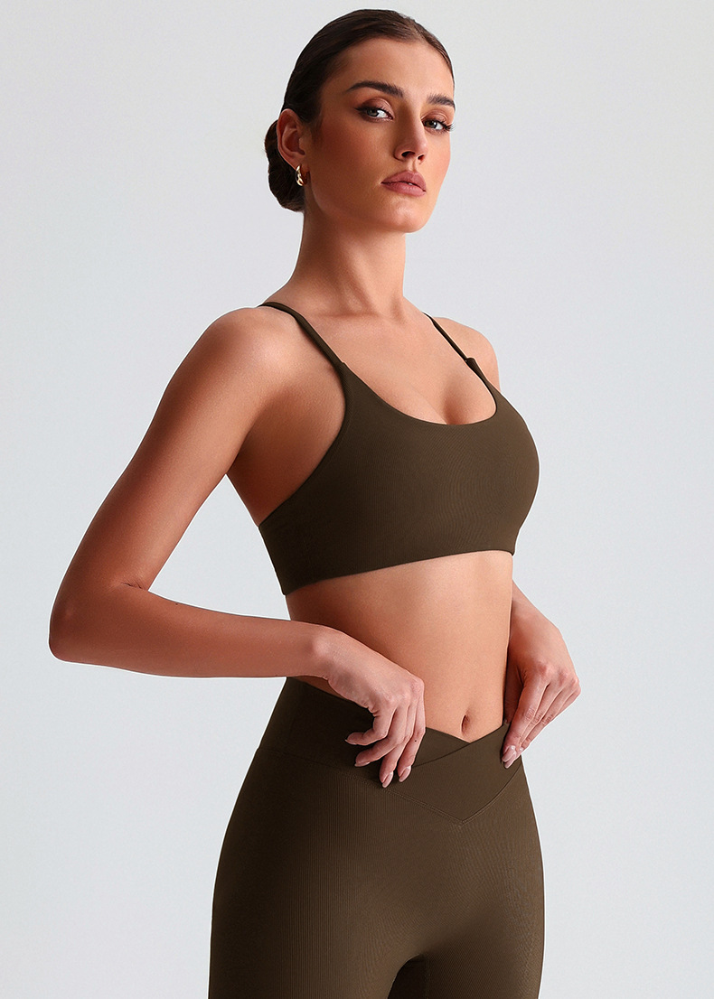 Ribbed Sports Yoga Bra With Pad SKL-LQ6005