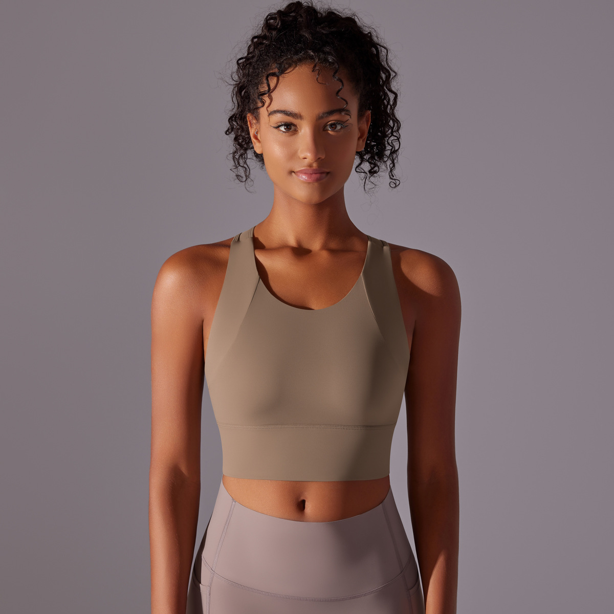Integrated Yoga Vest with Fixed Bra Cups 7004