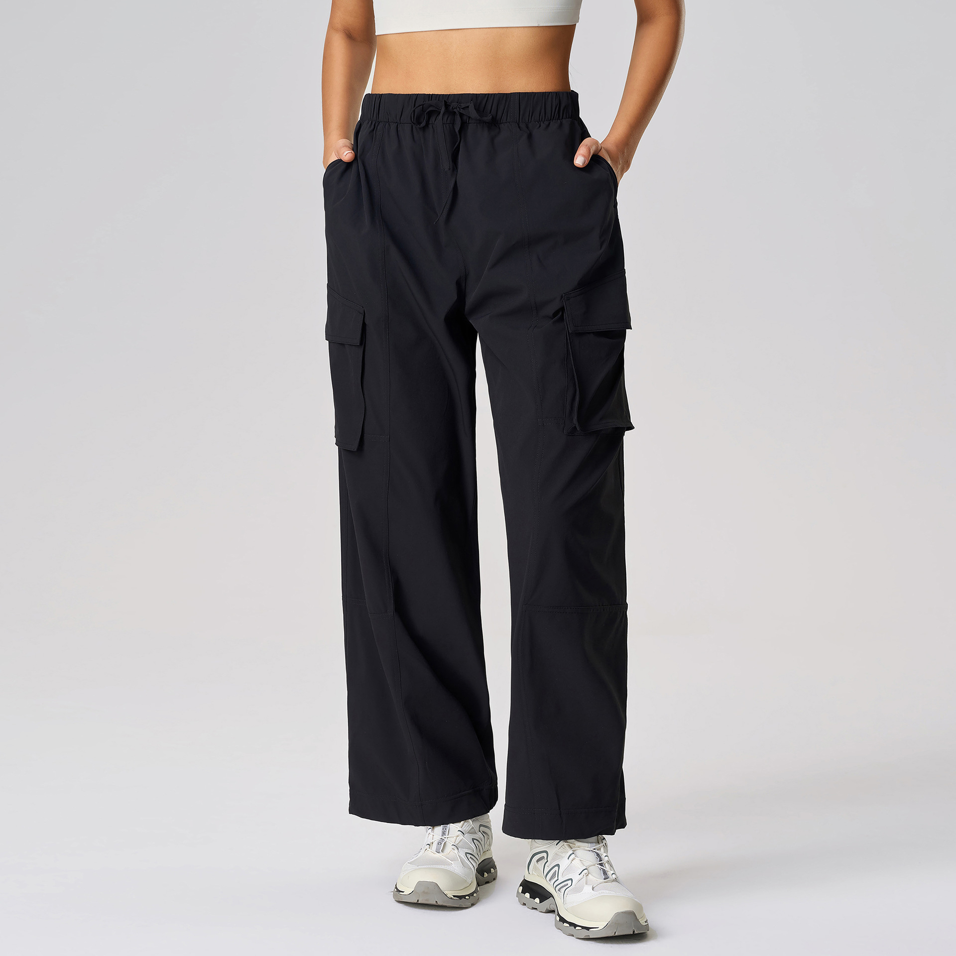 Loose-fitting Drawstring Quick-dry work pants D25076