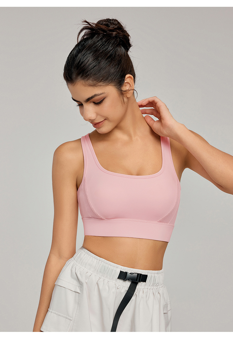  Cross-Back Mesh Breathable Fixed Cup Yoga Bra DWB115060