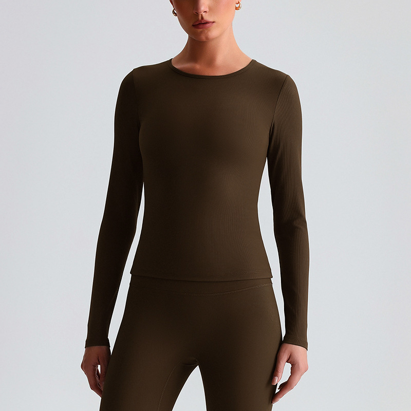 Ribbed Tight Yoga Long Sleeves SKL-LQ6008